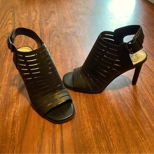 Never Worn Vince Camuto Black Leather Heels 6.5